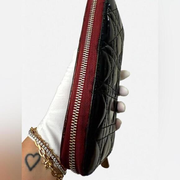 AUTHENTIC Dior Lady Dior Zippy Wallet- REDYED CONDITION - Picture 8 of 9